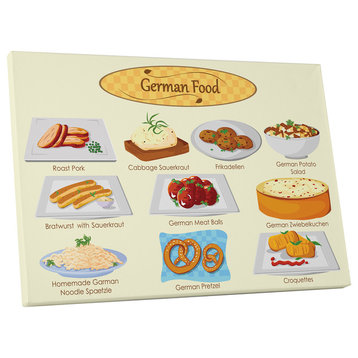 Kitchen Art "German Food" Gallery Wrapped Canvas Wall Art