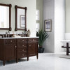 Brittany 60" Burnished Mahogany Double Vanity 3 CM Arctic Fall Solid Surface Top