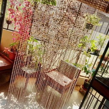 Crystal beige Hexagonal Beaded Curtain