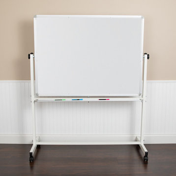 Hercules Series Double-Sided Mobile White Board Stand, 53"x62.5"