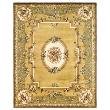 Safavieh Classic Collection CL280 Rug, Light Gold/Green, 7'6" X 9'6"