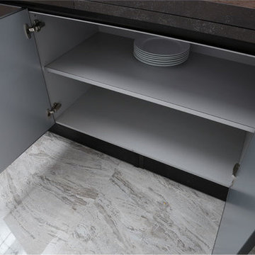 Stately Spain Sintered Rock And Acrylic Kitchen Cabinet OP14-068
