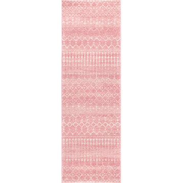 nuLOOM Moroccan Blythe Contemporary Area Rug, Pink 2'6"x10' Runner