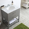 Foligno Vanity, Base: Gray, 30", Top: Carrara Marble, Without Mirror