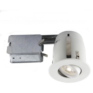 4" Matte White Recessed LED Lighting Kit With GU10 Bulb Included