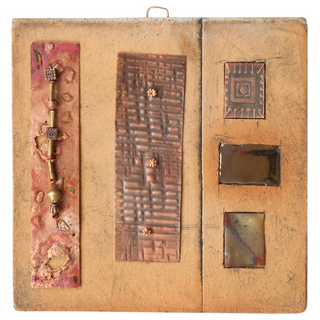 Zachary Handmade Clay And Copper Decorative Tile, 6"