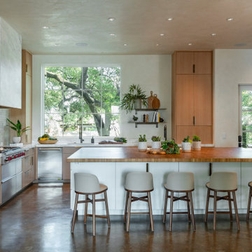 West Austin Kitchen with Custom Butcher Block Island