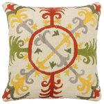 Bareens Designer Rugs - Shabby Chic Heard Kilim Suzani Handmade Pillow - Embellish your home with this timeless casual chic handmade Suzani Embroidered pillow made with gorgeous soft luxurious color pallet and an intricate design. Handmade pattern with beautiful color combination and unique majestic intricate design this handmade pillow is a mesmerizing addition to any d�cor. An intricate design and exquisite coloration make this handmade pillow a standout piece in any decor.