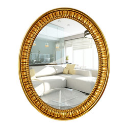 Golden Oval Carved Bathroom Mirrors - Bathroom Mirrors