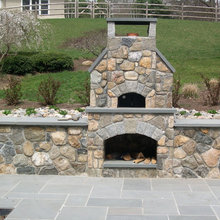 Backyard fireplace
