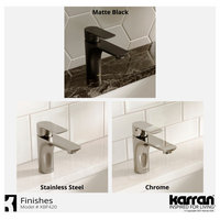 Karran KBF420 1-Hole 1-Handle Basin Faucet With Pop-up Drain, Matte Black