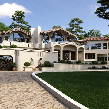 3D Villa Render: Coastal Architecture in Pebble Beach, California