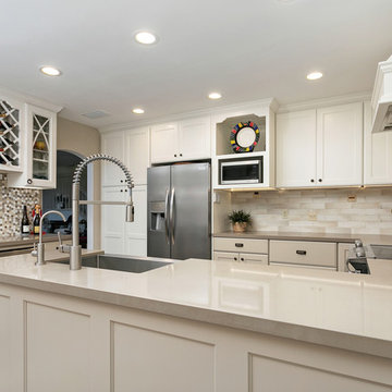 A wine enthusiasts kitchen with a french cafe feel
