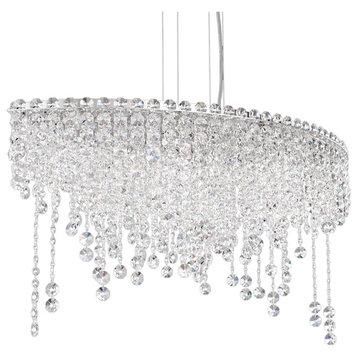 Chantant 6-Light Pendant in Stainless Steel With Clear Heritage Crystal