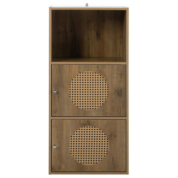 Freestanding Storage Cabinet with Door for Living Room Bedroom, 16" X 35"