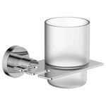 Symmons Industries - Dia Metal Toothbrush Holder with Removable Tumbler, Chrome - The clean and minimalist design of Symmons Dia bathroom accessories adds an elegant touch to any bathroom. This Dia toothbrush holder features dual slots for toothbrushes and a removable tumbler cup. Constructed of brass and stainless steel, this toothbrush and tumbler holder includes the necessary mounting hardware to for a simple and sturdy installation. Like all Symmons products, the Dia Toothbrush Holder is backed by a limited lifetime consumer warranty and 10 year commercial warranty.