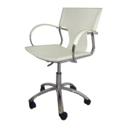 Vera Chrome Office Chair | White - Office Chairs