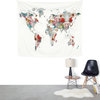 World Map Abstract Wall Hanging Tapestry - Small: 51  x 60
