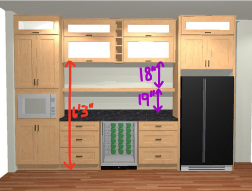 Height For Shelves In Kitchen Bar Area, Kitchen Cabinet Shelf Sizes