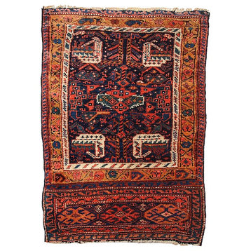 Handmade antique Persian Kurdish bag face 1.9' x 2.6' ( 58cm x 79cm ) 1880s