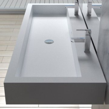 WT-06-XXL Wall Mounted Stone Resin Sinks - Matte or Glossy Finish