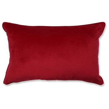 Snowflakes and Berries Lumbar Pillow  Red