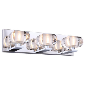 Woodbridge Lighting 17353 Claudia 3-Light Bath, Rounded Square Crystal Accent