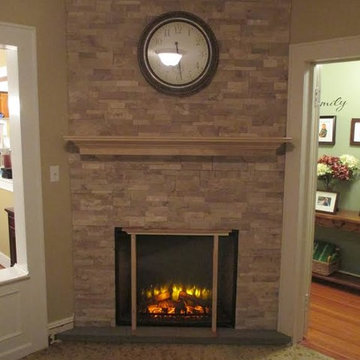 Floor to Ceiling Stone Fireplace