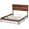 Baxton Studio Anthony Walnut Finished Wood Queen Size Panel Bed
