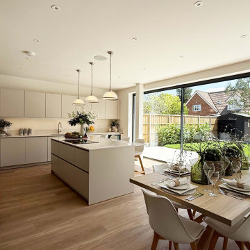 Light Beige Handleless Kitchen in St Albans