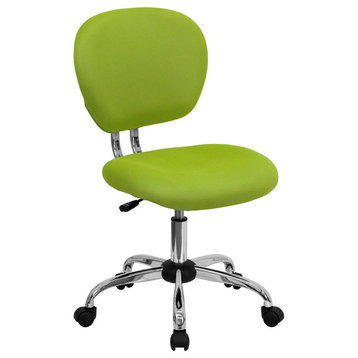 Flash Furniture Mid-Back Apple Green Mesh Task Chair With Chrome Base