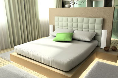 Inspiration for a modern bedroom remodel in Miami