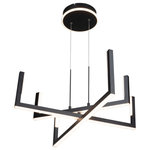 Artcraft - Artcraft Silicon Valley LED Chandelier - LED Chandelier from Silicon Valley collection in Black finish. Max Wattage 32.00 . No bulbs included. The Silicon Valley collection is quite unique in its diverse styling. The arms can be swiveled to you desired position and also the think cables are easily adjusted via push pins. With the help of LED technology the candles, bottoms of arms and canopy light up. Large chandelier shown No UL Availability at this time.