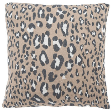 Safavieh Gwynn Leopard Pillow Beige/Black 18" X 18"