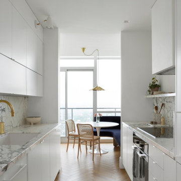 Arabescato Leonardo Marble Kitchen