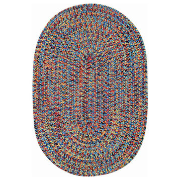 Capel Sea Pottery Bright Multi 0110_900 Braided Rugs - 3' X 5' Oval