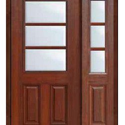 Prehung Side light Door 80 Fiberglass 1/2 Lite 3 Lite SDL Glass - Front Doors