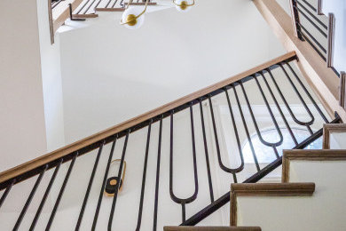 Transitional staircase photo in Denver