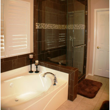 Brown and Blue and: Colorado Springs Bath Remodel