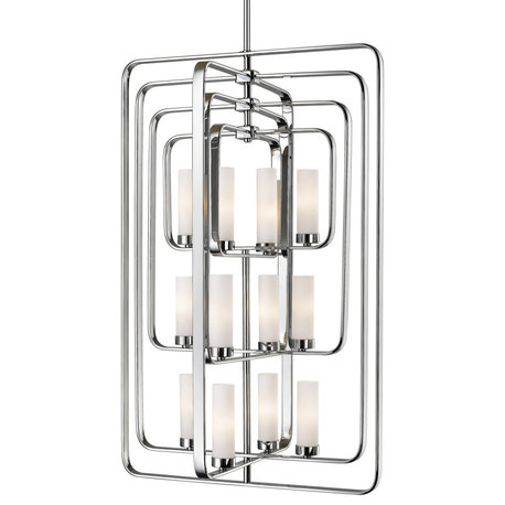 Z-Lite 6000-12 Aideen 12 Light 24"W 3 Tier Shaded Chandelier - Chrome