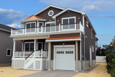 Inspiration for a coastal exterior home remodel in New York
