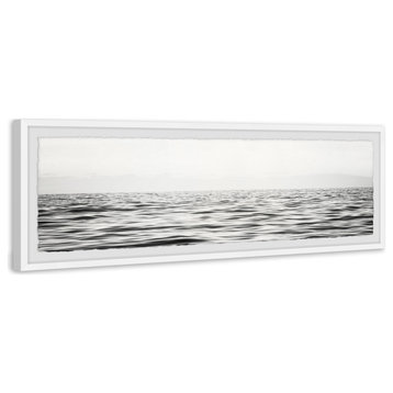"B&W Sea" Framed Painting Print, 45x15