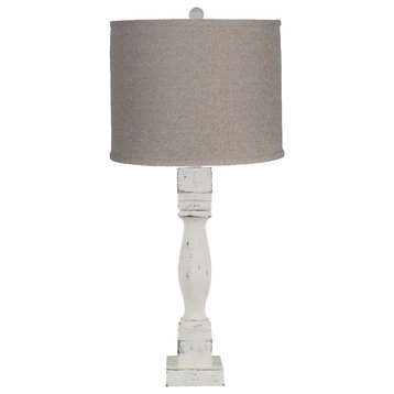 Gables White 29.5" Height Table Lamp With Textured Tan Shade