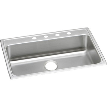 Elkay Classic Stainless Steel Drop-in ADA Sink, Lustrous Satin, Faucet Holes: 3