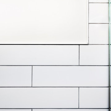 Industrial Bath with Recessed Shower Shelf