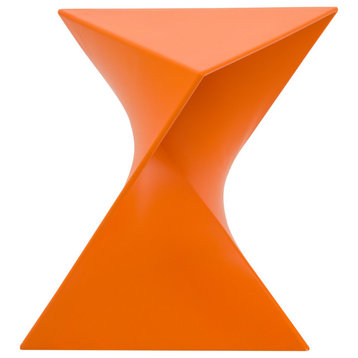 Leisuremod Randolph Modern Triangle Accent Side End Table, Orange, Singles
