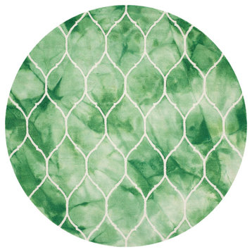 Safavieh Dip Dye Collection DDY685 Rug, Green/Ivory, 7' Round