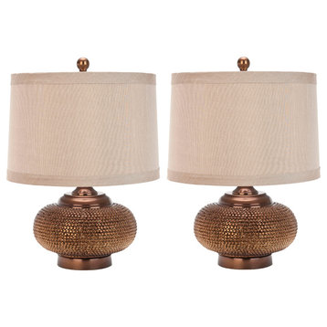 Safavieh Alexis 19" Gold Bead Lamps, Set of 2