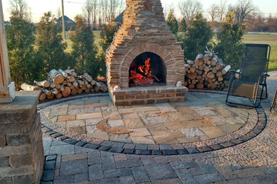 Back yard patio and outdoor fireplace