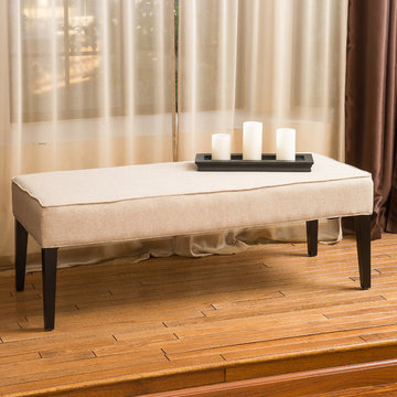 Living Space Features Beige Ottoman Bench